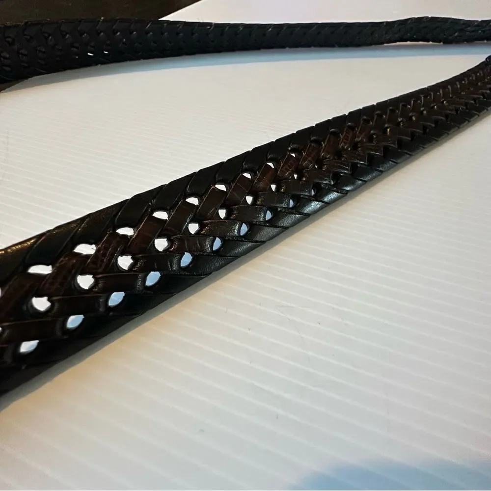 Vintage Brighton Braided Leather Belt Rustic size 42